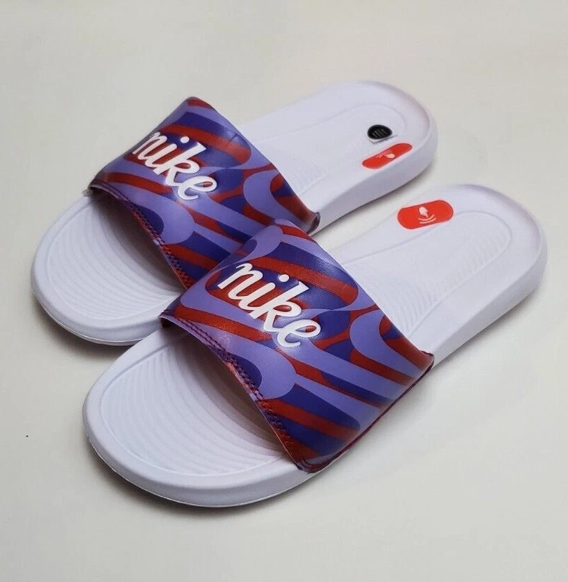 NIKE Sandali donna Victori One Print Slides Cinna bianco lapislazzuli