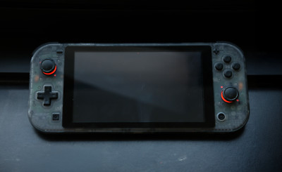O/black Switch Lite Custom Neon Orange w/ Clear Black Shell & Hall Joystick