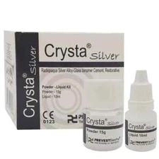 Dental CRYSTA SILVER Radiopaque Silver Alloy Restorative GIC PL Pack