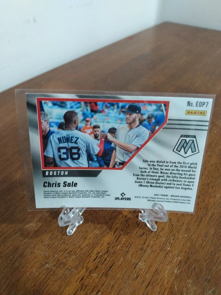 2021 Panini Mosaic Eyes on the Prize #7 Chris Sale - Boston Red Sox - Image 2 of 2
