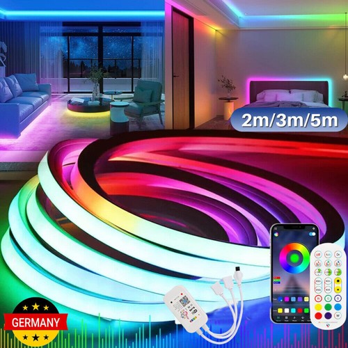 12V Neon LED Strip Streifen RGB Flex Lichtschlauch Lichtband Innen Außen Dimmbar - Bild 2 von 19