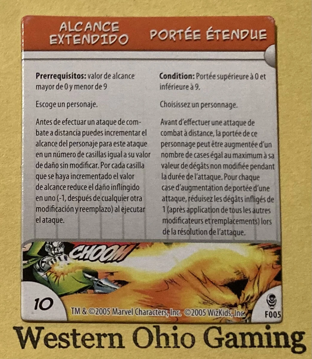 Heroclix Extended Range F005 Feat Card USED Marvel Armor Wars