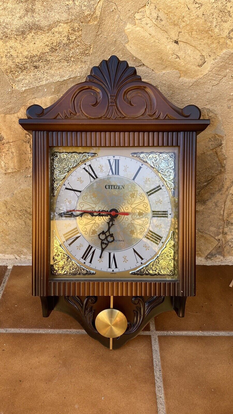 Antiguo reloj de pared salon Citizen Con Péndulo
