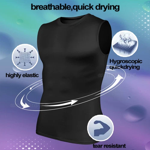 Gilet dimagranti uomo sport abbigliamento attivo top shapewear camicia compressione body shaper - Foto 3 di 36