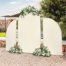 Biege Wedding Arch Cover  Golden Wedding Arch Backdrop Stand,Plant Climbing