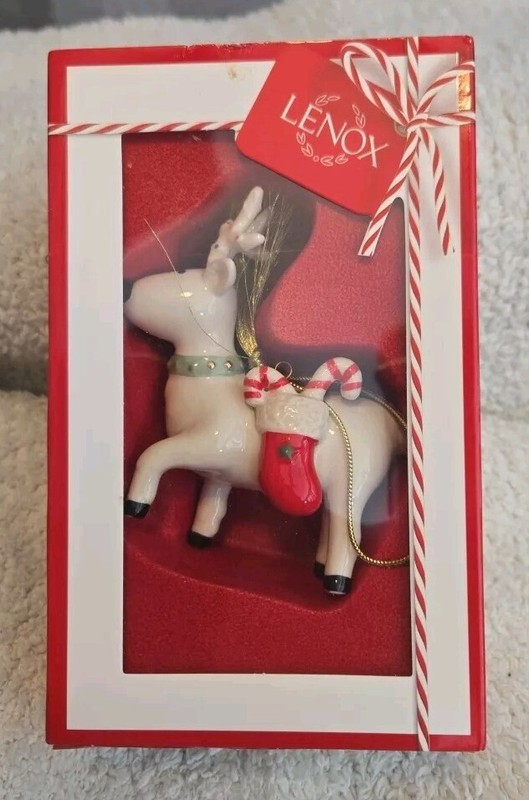 Lenox Christmas Ornament Festive Friends Reindeer American by Design New in Box