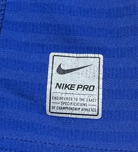 Nike Pro T Shirt Boys Size 6 Blue Long Sleeve Fitted Stretch 5-6 Years - Picture 3 of 9