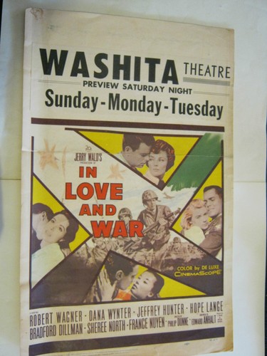 1958 Movie Poster IN LOVE AND WAR #58/410 (033-3)