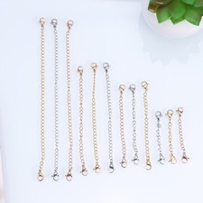 12Pcs Stainless Steel Necklace Extension Chain with Lobster Clasps