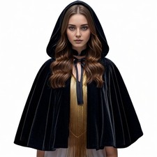 Medieval Cape for Women Halloween Cape Victorian Hooded Cape Witch Vampire Cloak