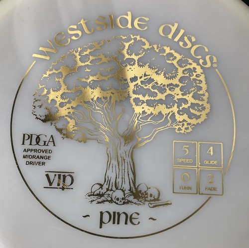 Westside Discs VIP Pine 179 grammi bianco stabile midrange disco golf 5/4/0/2 raro - Foto 3 di 13