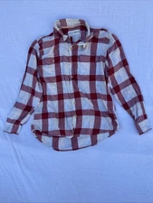 The Normal Brand Flannel Shirt Long Sleeve Button Up Red/White. 100% Cotton Sz L