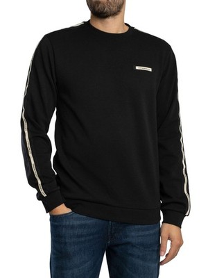 EA7 Men's Brand Rib Sweatshirt, Black