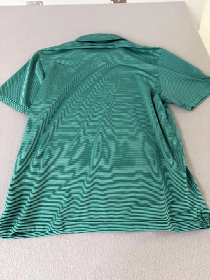 Camisa Polo Urban Frontier Para Hombre Grande Verde Azul Rayas Golf Rendimiento Verano Foto 4 de 4