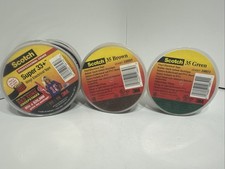 Lot of 7 Rolls Scotch 3M Super 33 Black 35 Brown 35 Green Electrical Tape