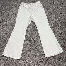 Levi's 70s High Flare Jeans Women 32x32 Ivory White Denim Retro Fits 32 X 30