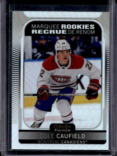 2021-22 O-Pee-Chee Platinum Cole Caufield Rainbow Rookie RC #201 Canadiens (A)