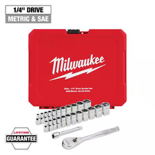 14 In. Drive Saemetric Ratchet And Socket Mechanics Tool Set 25-piece