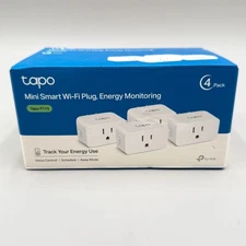 Tapo P115 Mini Smart Wi-Fi Plug Energy Monitoring 4 Pack Voice Control Google
