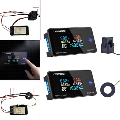 6-in-1 AC50V-300V 110V 100A Stromzähler mit Anzeige Voltmeter KWH Temperatur