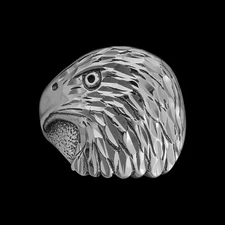 Vintage Native American sterling silver bald eagle ring design Size-15