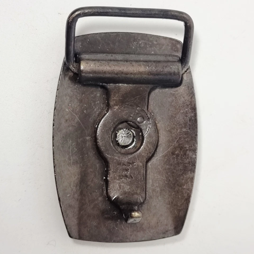 "Pequeña hebilla de cinturón de bronce EE. UU. con cabeza de caballo para cinturón de 1"" vintage grabado en metal" - Imagen 2 de 4