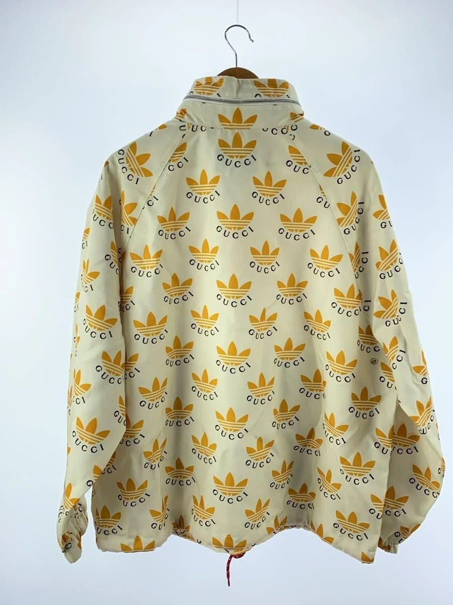 GUCCI Altro Adidas Trefoil Anorak Giacca 48 Nylon Bianco Modello Totale