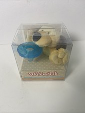 Wubbanub Infant Baby Pacifier Silicone Blue Brown Puppy Plush BPA Latex Free NIB