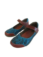 L'Artiste Spring Step 41 Leather Teal Mary Jane Clogs US9-5/10 Comfort Shoes