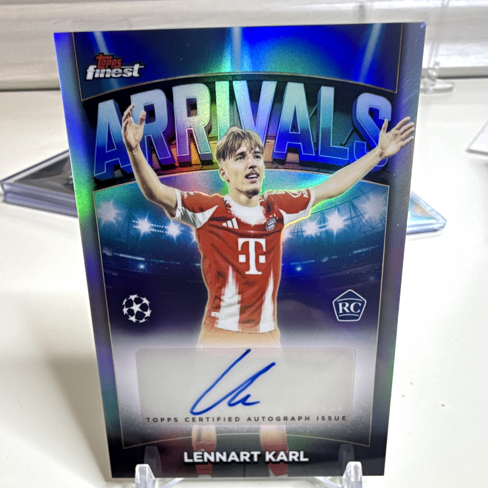 Topps Finest Arrivals Auto Lennart Karl RC Refractor