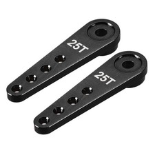 2 Pezzi Corno Servo in Alluminio 25T per Modellino RC Barca - Nero