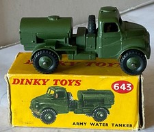 DINKY TOYS 643 MILITARY ARMY WATER TANKER . NEAR MINT MODEL IN  ORIGINAL BOX