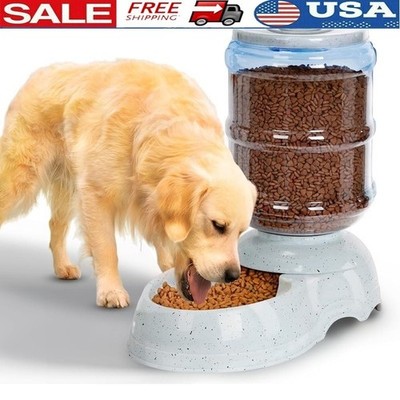 Large Capacity Dog Food Dispenser Automatic Feeder Easy Clean Non-Slip Base New