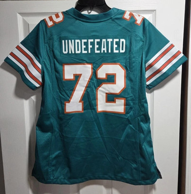 New Nike 1972 Undefeated Miami Dolphins Aqua Teal Game Jersey