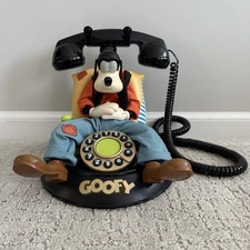 Disney Telemania Goofy Animated Talking Landline Corded Telephone Phone TESTED