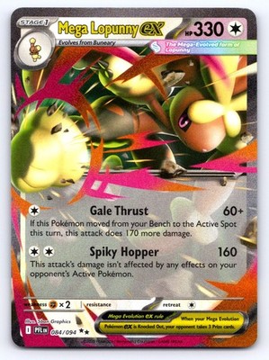 Mega Lopunny ex 084/094 Double Rare Phantasmal Flames Pokemon Near Mint