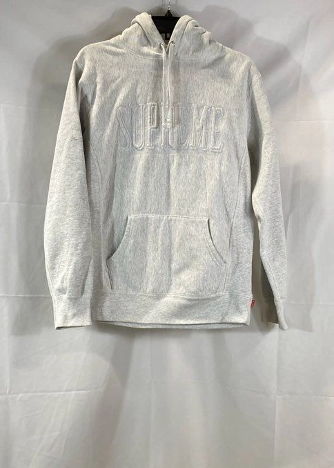 Sweat à capuche homme Supreme gris uni pull moyen
