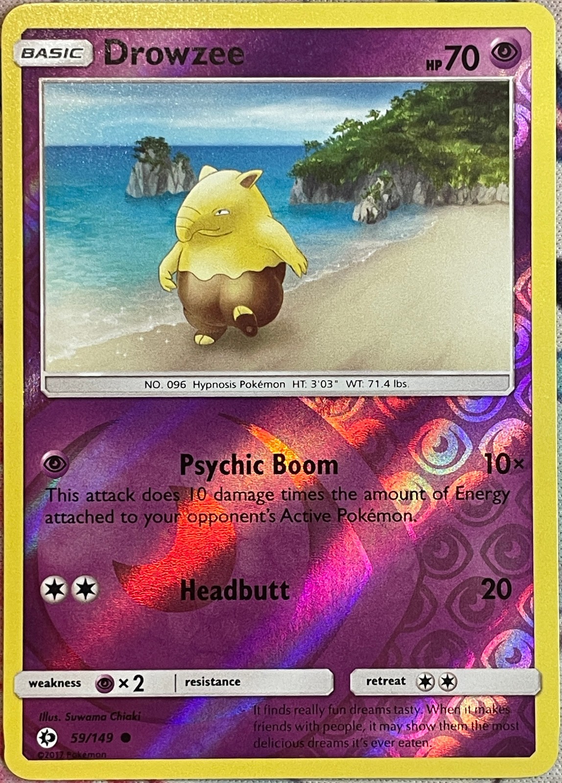 Drowzee Reverse Holo - 59/149 - Sun & Moon Base Pokemon 2017