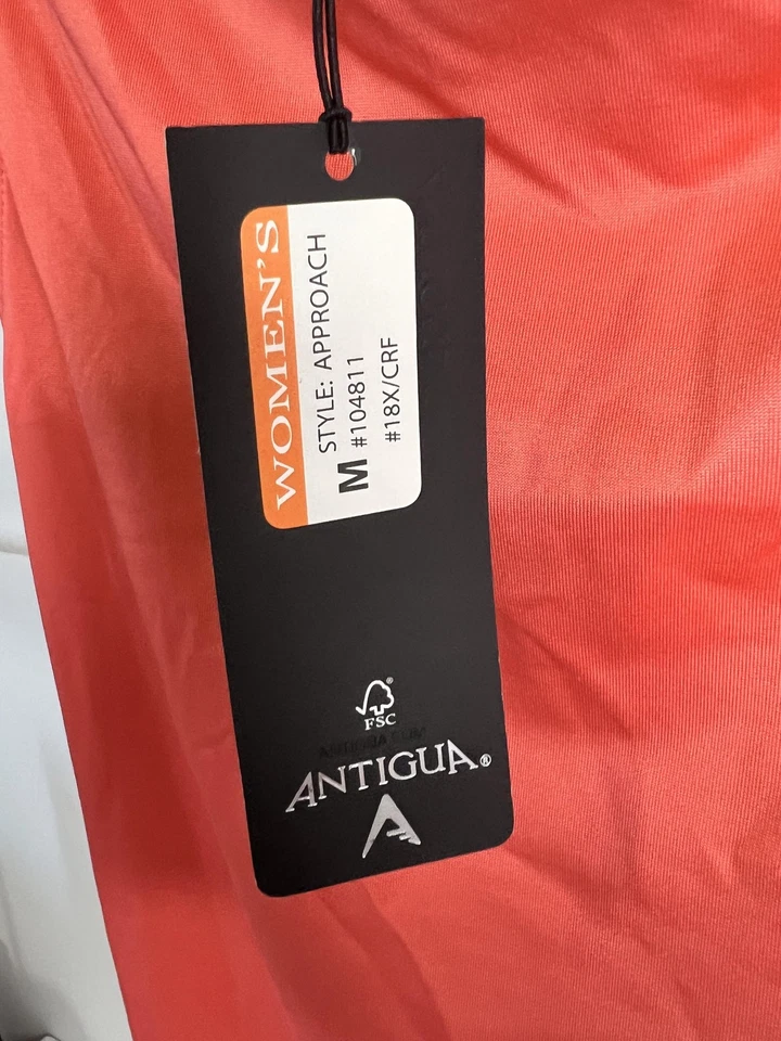 Camisa Polo Antigua Para Mujer Mediana Coral Sin Mangas Golf Aproximación Elastizada Atlética Foto 4 de 4