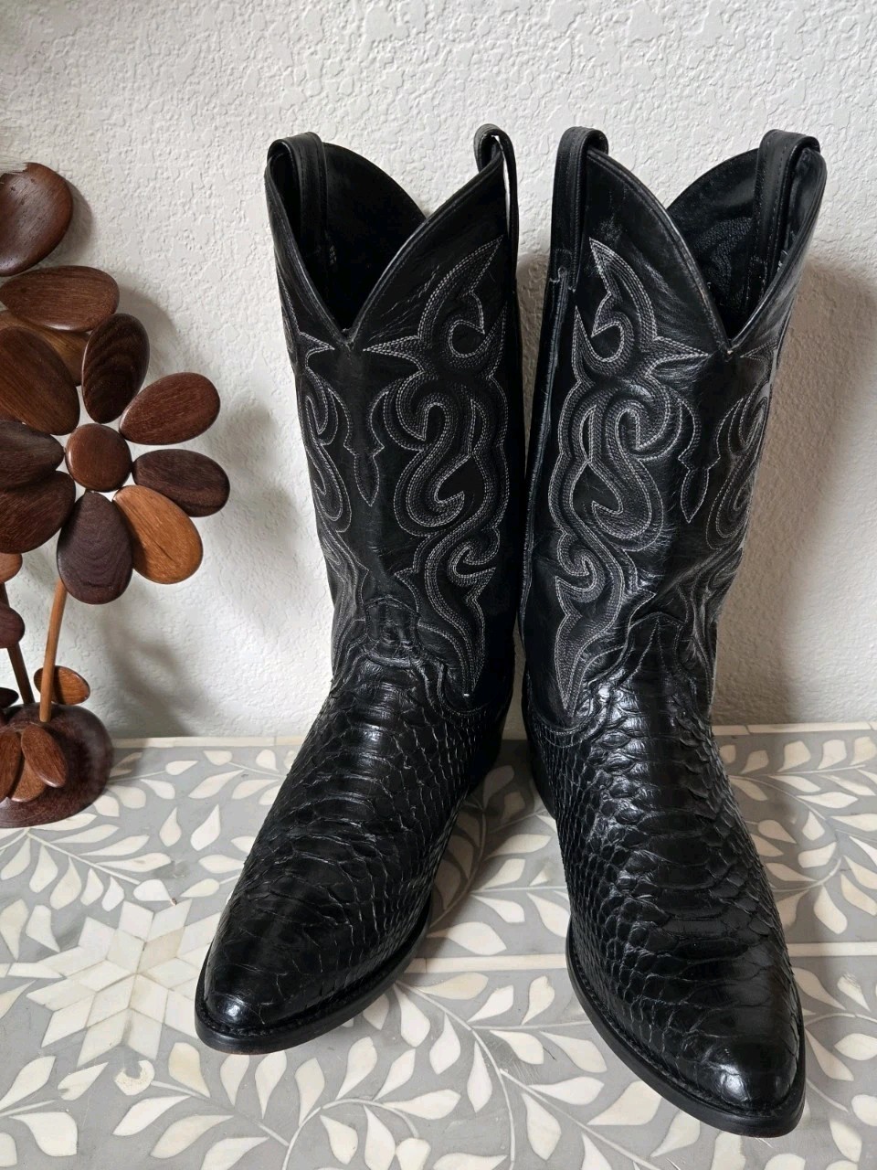 Rare Dan Post Python Snake Skin Boots Cowboy West… - image 2