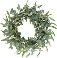 20-Inch Eucalyptus Wreath for Spring Home and Porch Decor
