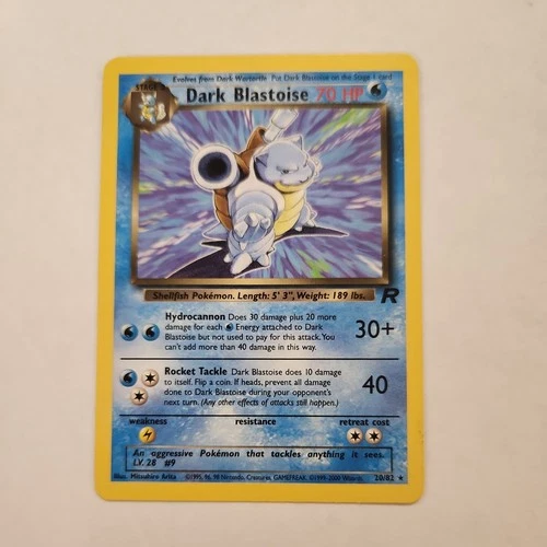 Pokemon TCG Dark Blastoise Non-Holo Card 20/82 NM/LP Rare Vintage!