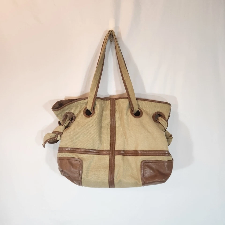 Bolso de Hombro KOOBA Marrón Tostado Lona Imitación Cuero Detalle Anudado para Mujer OS Foto 4 de 4