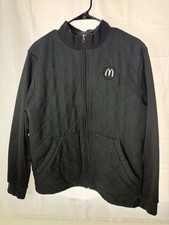 McDonald  s Men's Size Large Gray Full Zip Employee Work Jacket Uniform Rare
