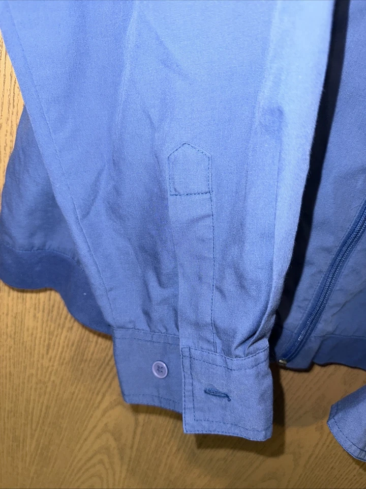 Men’s Vintage Haband Lightweight Full zip up Pleated Jacket Long Sleeve M Blue - Image 2 of 4