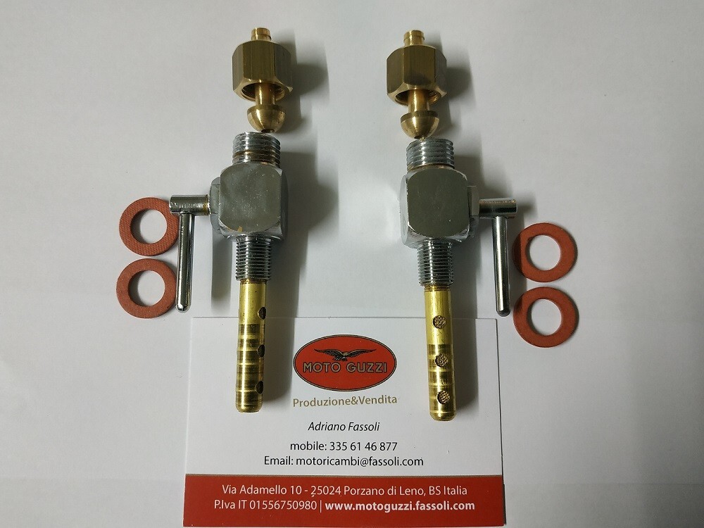 RUBINETTI BENZINA CON RACCORDI PER TUBI BENZINA MOTO GUZZI D'EPOCA