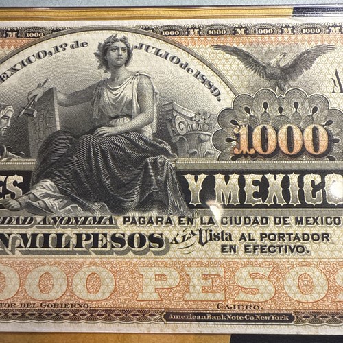 Mexico FRONT PROOF 1000 Peso 1889-1913 Banco De Londres PMG Fresh Very. - Picture 20 of 23