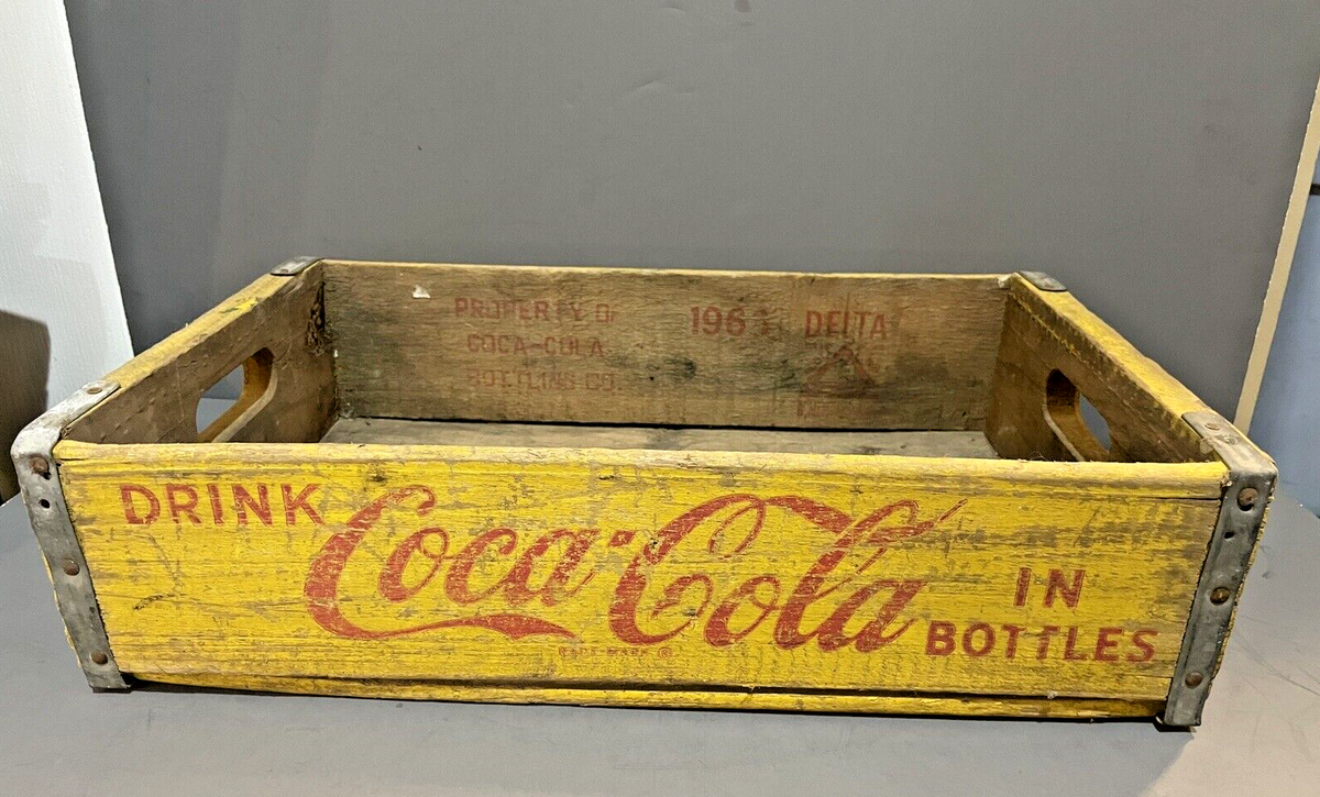 Collectible Coca Cola Wood Crate Yellow 1968 | eBay