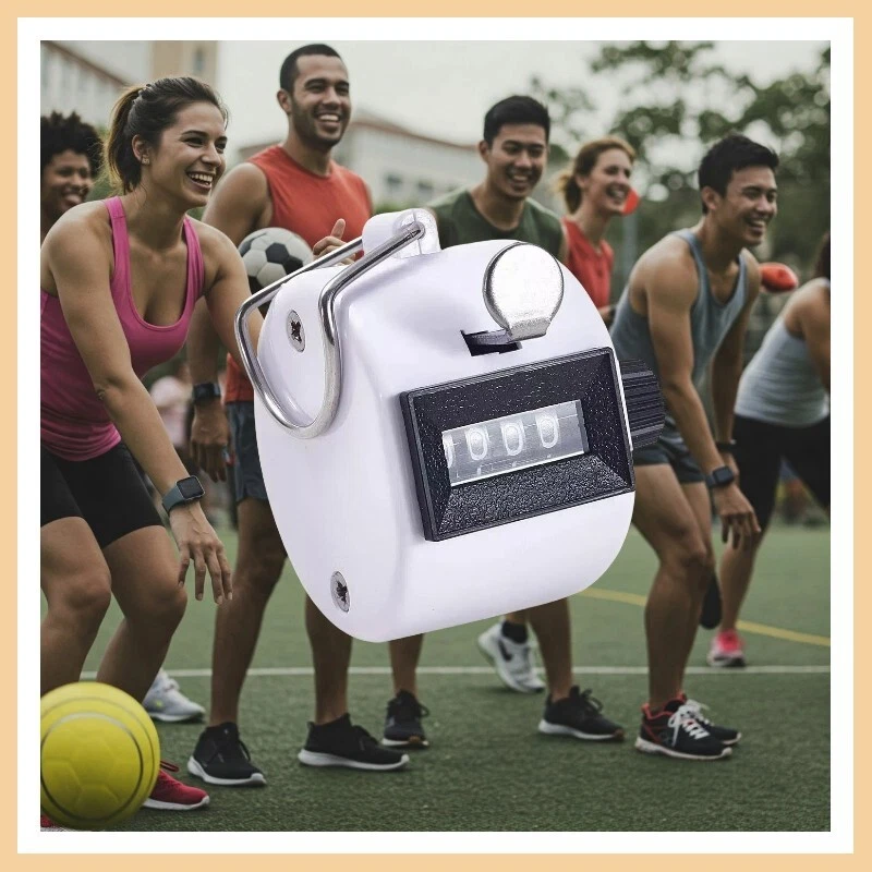 Contador de conteo manual de golf con doble clicker número de 4 dígitos blanco práctico conveniente Foto 2 de 4