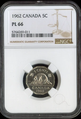 1962 Canada 5 Cents 5C NGC PL66 - Quality